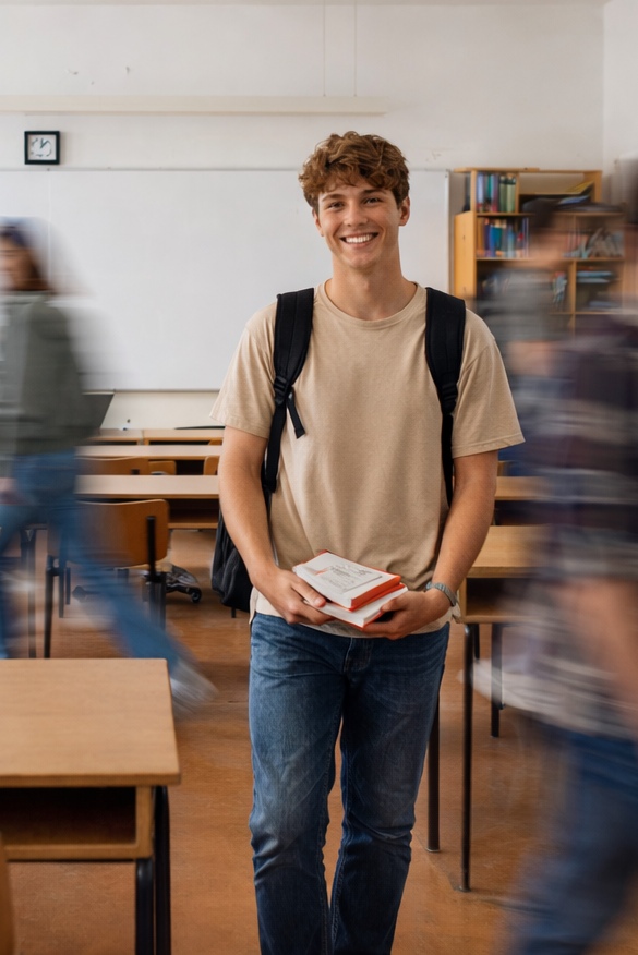 Jongen in klas MQ